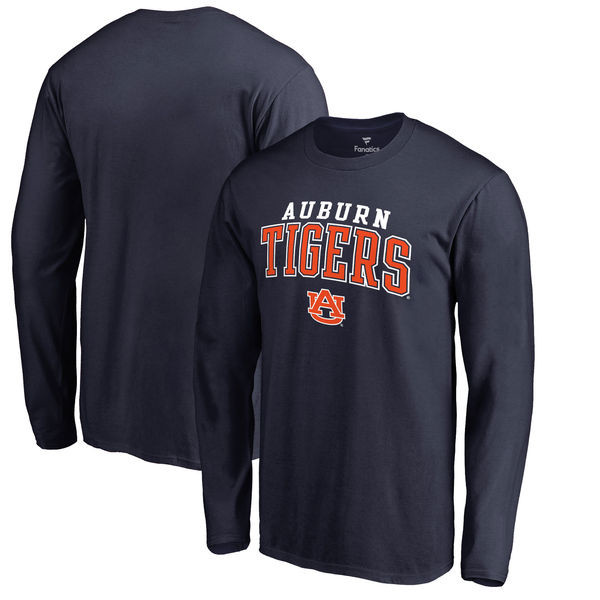 Men's Auburn Tigers Mixed Logo Navy College Hot Printing Football T-Shirts